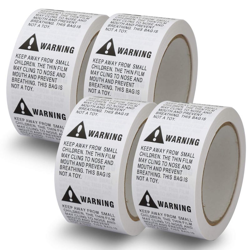 BETCKEY 4 Rolls/2000 Labels,Suffocation Warning,Keep Away from Small Children,2" X 2" Removable Label Stickers - Image 1